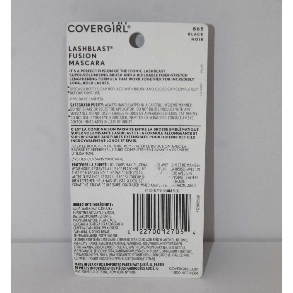Covergirl Lash Blast Fusion Mascara #865 Black Noir 0.44 FL.‎ OZ NIB